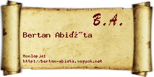 Bertan Abiáta névjegykártya